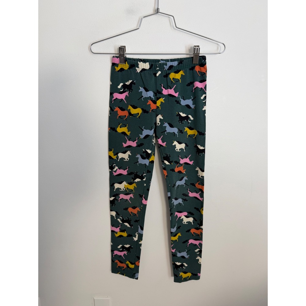 Hanna Andersson Girls Unicorn Print Leggings Green Multi Size 10 140cm